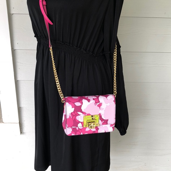 Michael Kors Tina Small Clutch Granita Pink Floral - Picture 3 of 8